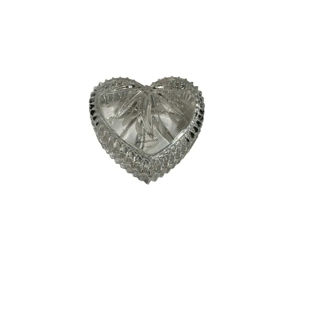 wedgwood clear glass‎ heart trinket box
